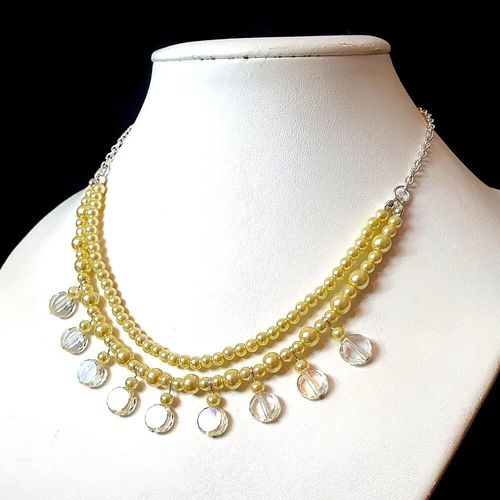 Lola Coin Necklace Lemon Chiffon necklace making kit — DIY set with beads and instructions for creating handmade jewelry