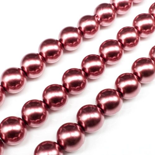 Glass Pearl Round Beads 10mm Dark Watermelon for jewellery making