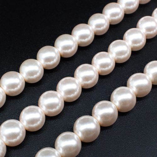 Glass Pearl Round Beads 8mm Pale Pink for jewellery making