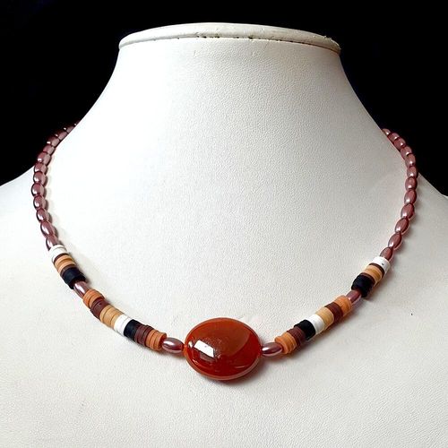 Joy Fimo Heishi Necklaces coffee mix necklace making kit — DIY set with beads and instructions for creating handmade jewelry