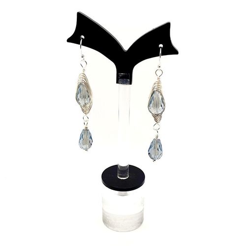 Christine Wire Earrings 2 Pairs electric blue earring making kit — DIY set with beads and instructions for creating handmade jewelry