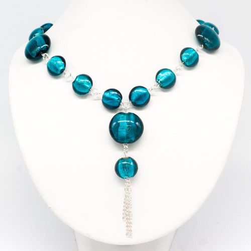 Elise Necklace teal necklace making kit — DIY set with beads and instructions for creating handmade jewelry