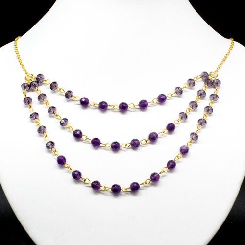 Nadira Necklace amethyst necklace making kit — DIY set with beads and instructions for creating handmade jewelry