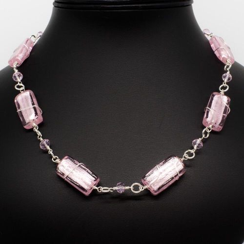 Sophie Necklace pink ab necklace making kit — DIY set with beads and instructions for creating handmade jewelry