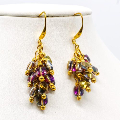Tara Crystal Earrings bronze rainbow earring making kit — DIY set with beads and instructions for creating handmade jewelry