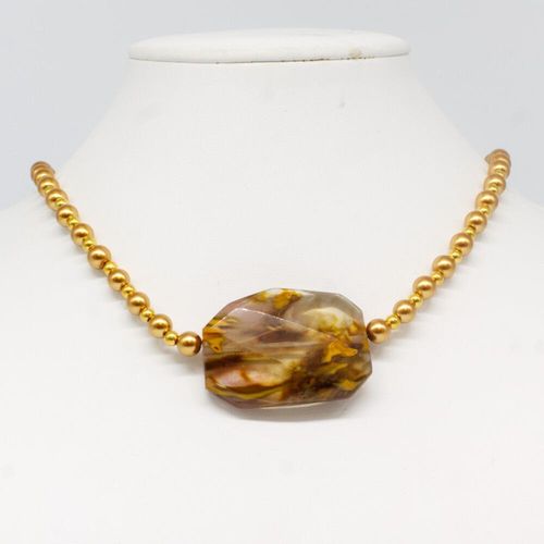 Tessa Necklace bronze champagne necklace making kit — DIY set with beads and instructions for creating handmade jewelry