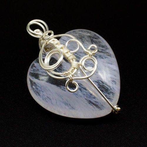 Volcano Glass Beads 30mm Heart Clear Quartz (1pc) for jewellery making