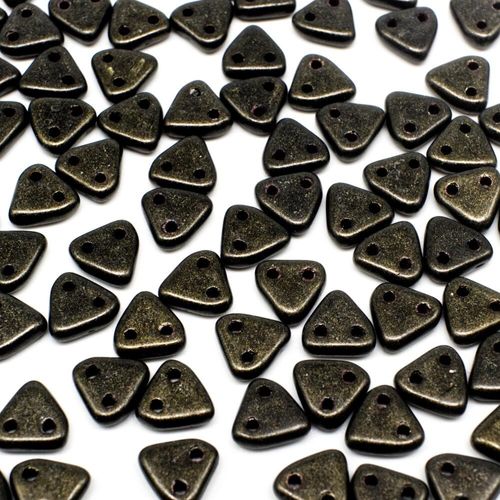6mm Czech glass glass beads metallic suede dark green — pack of 7, high-quality two-hole beads ideal for jewelry making, bead weaving, an…