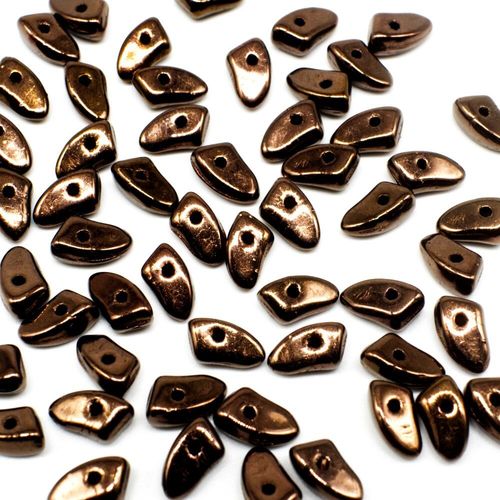 Czech glass glass beads dark bronze — pack of 50, high-quality two-hole beads ideal for jewelry making, bead weaving, and crafts
