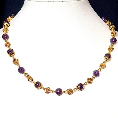 Stephanie Gemstone Jewelley amethyst jewelry making kit — DIY set with beads and instructions for creating handmade jewelry
