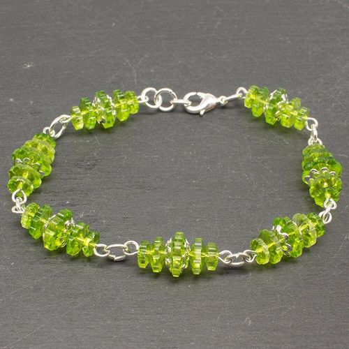 Margarita Flower Bracelets lime & silver bracelet making kit — DIY set with beads and instructions for creating handmade jewelry