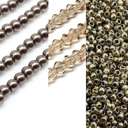 Kassia Diamond Bracelet Makes 2 champagne bracelet making kit — DIY set with beads and instructions for creating handmade jewelry