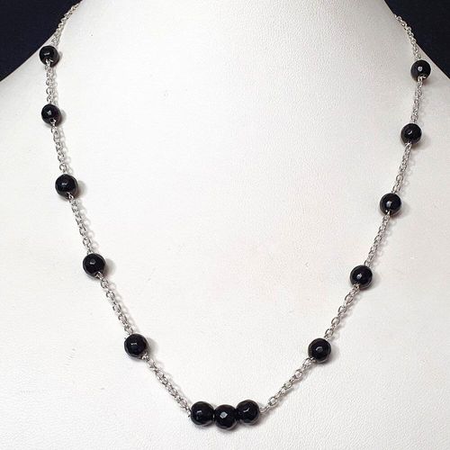 Orbit Gemstone Chain Necklace synthetic onyx necklace making kit — DIY set with beads and instructions for creating handmade jewelry