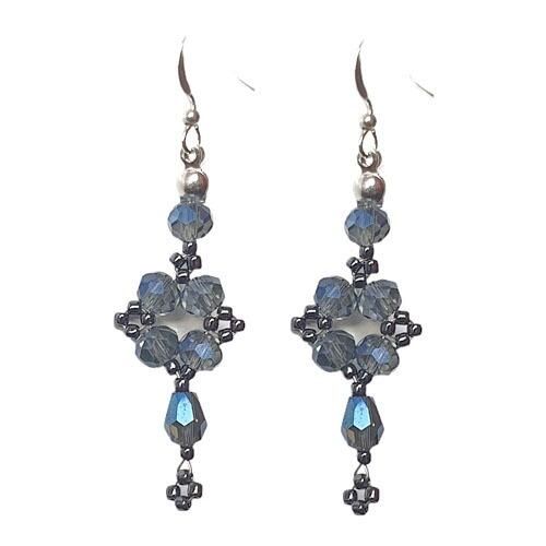 Vesta Crystal Earrings electric blue earring making kit — DIY set with beads and instructions for creating handmade jewelry