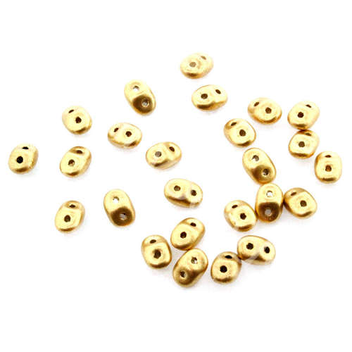 10g Czech glass Rulla beads mat met. flax — two-hole beads for jewelry making and bead weaving