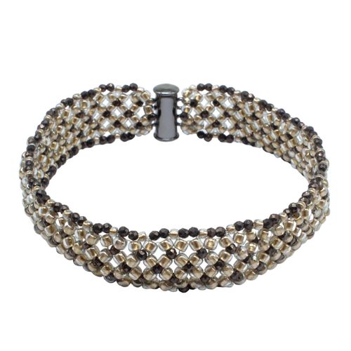 Chenille Crystal Bracelet gold black diamond bracelet making kit — DIY set with beads and instructions for creating handmade jewelry