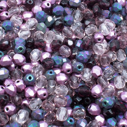 4mm Czech glass fire polished faceted beads purple spirit 500pcs — pack of 500, high-quality faceted beads perfect for jewelry making and…