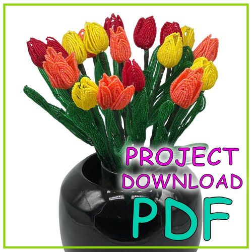 Beaded Tulip PDF Download for jewellery making