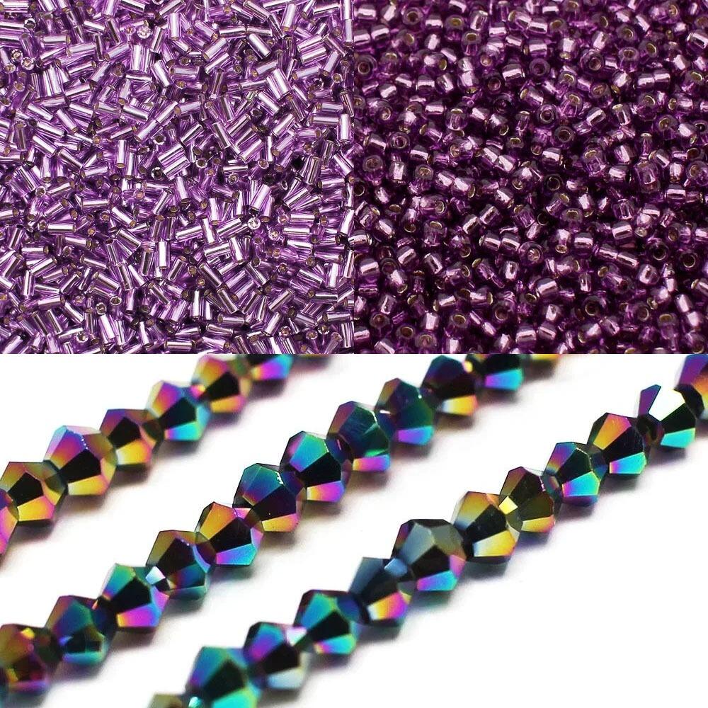 BC 24 WK22 Inter Crystal Bracelet Grape Rainbow 4mm for jewellery making