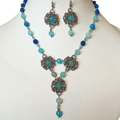 Boudicca Chainmaille Jewellery rhodium jewelry making kit — DIY set with beads and instructions for creating handmade jewelry