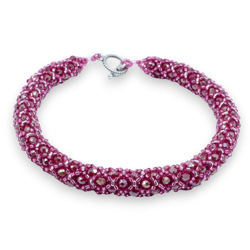 Letizia Crystal Jewellery Makes 2 red mauve jewelry making kit — DIY set with beads and instructions for creating handmade jewelry