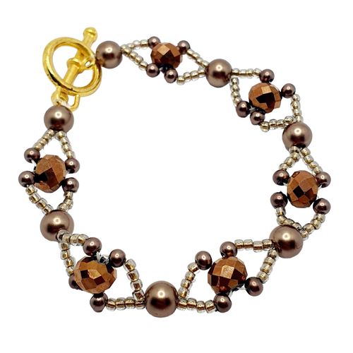 Malorie Bracelet Makes 4 bronze bracelet making kit — DIY set with beads and instructions for creating handmade jewelry