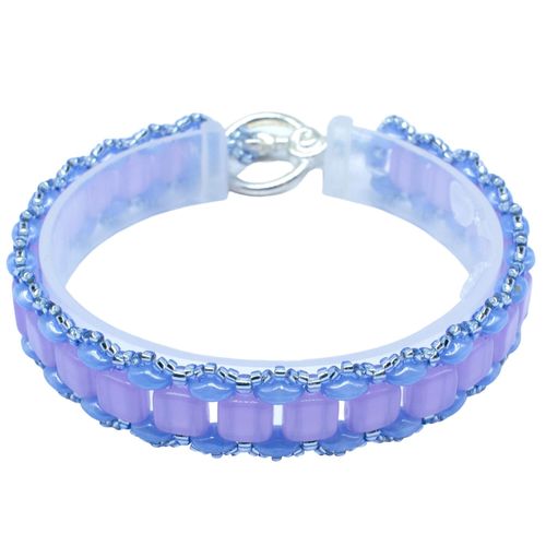 Johanna Tile Bracelet Makes 2 violet blue bracelet making kit — DIY set with beads and instructions for creating handmade jewelry
