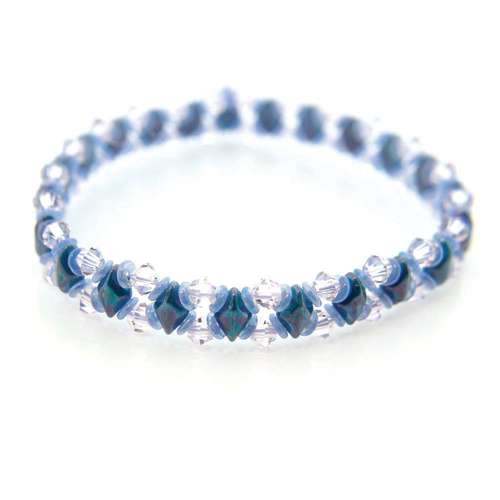 GemDuo Sparkle Bracelets pink blue bracelet making kit — DIY set with beads and instructions for creating handmade jewelry