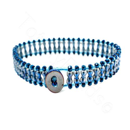 Crystal Hourglass Bracelet electric blue bracelet making kit — DIY set with beads and instructions for creating handmade jewelry