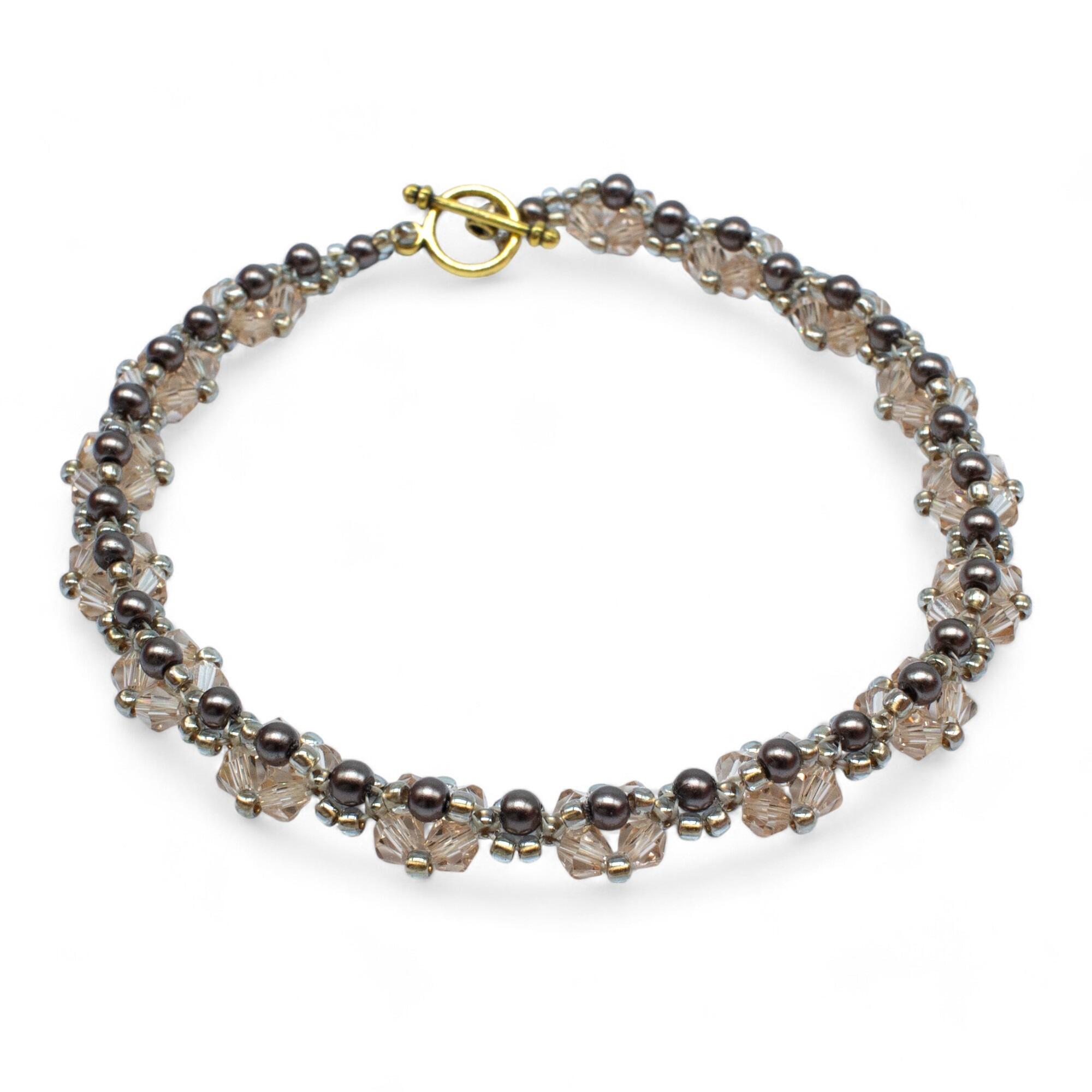 Kassia Diamond Bracelet Makes 2 champagne bracelet making kit — DIY set with beads and instructions for creating handmade jewelry
