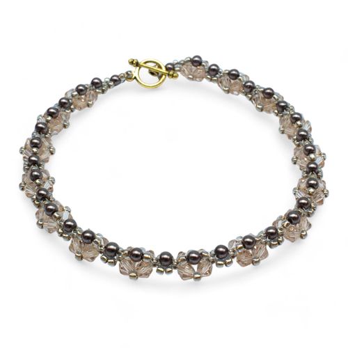 Kassia Diamond Bracelet Makes 2 champagne bracelet making kit — DIY set with beads and instructions for creating handmade jewelry