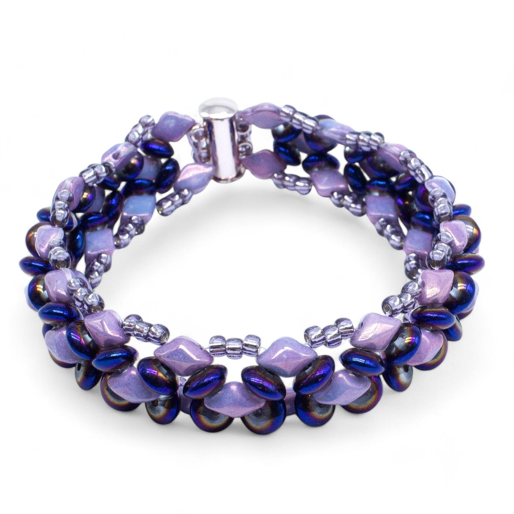 Marylin Bracelet Makes 2 suede tanzanite bracelet making kit — DIY set with beads and instructions for creating handmade jewelry