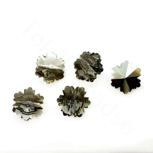 14mm crystal beads silver dust 14x14mm, pack of 8 — plated finish, ideal for jewelry making and beadwork