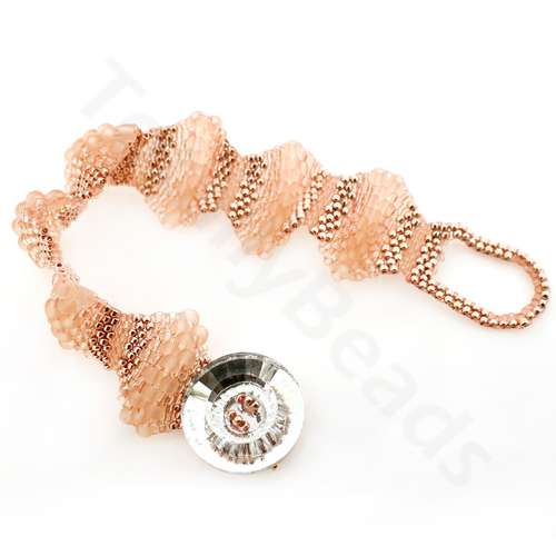 Peyote EC Bracelet Kit rose pink bracelet making kit — DIY set with beads and instructions for creating handmade jewelry