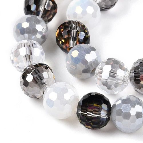 Crystal 96 Facet Round Beads 8mm Monchrome Mix for jewellery making