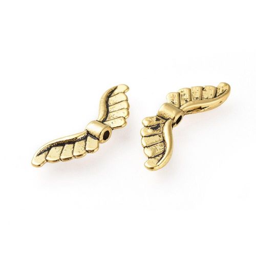 Metal Wing Bead 23mm Antique Gold 12pcs for jewellery making