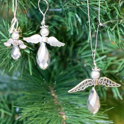 Crystal Angel Decorations 21pcs silver jewelry making kit — DIY set with beads and instructions for creating handmade jewelry