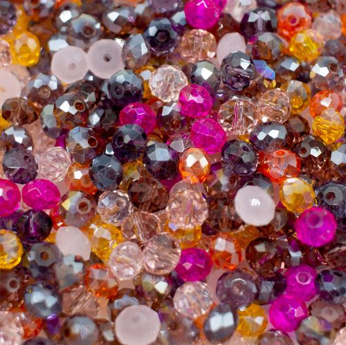 6mm crystal beads fiesta mix, pack of 200 — faceted for jewelry making and beadwork