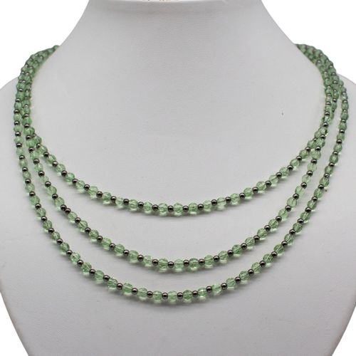 Facet Graduated Glass Necklace Makes 2 green necklace making kit — DIY set with beads and instructions for creating handmade jewelry