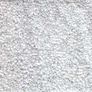 size 11 Miyuki Delica seed beads white pearl db201 5g — 5g pack, premium Japanese cylinder beads perfect for bead weaving, embroidery, an…
