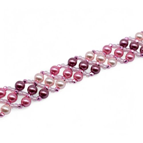 Troika Bracelets Makes 3 baby pink bracelet making kit — DIY set with beads and instructions for creating handmade jewelry