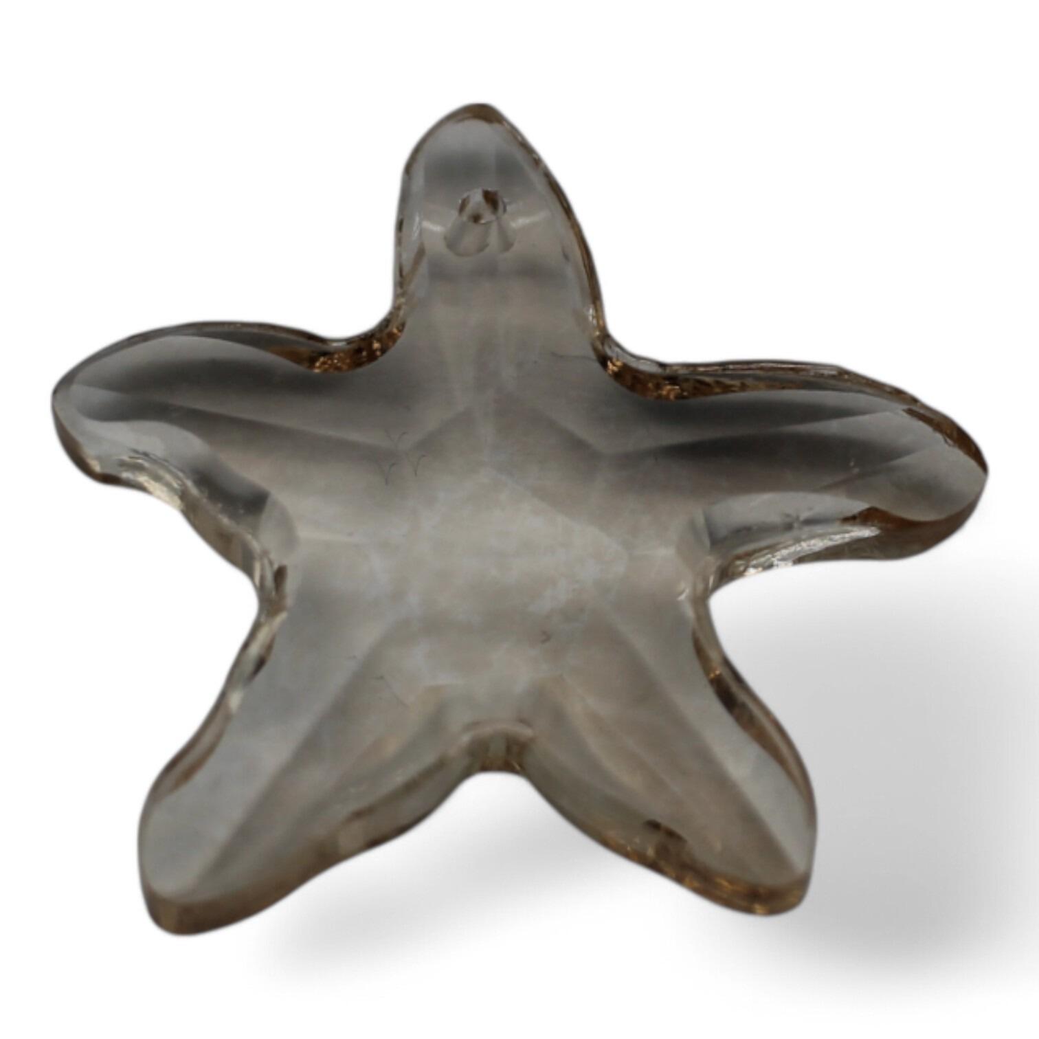 Crystal Pendant Starfish 30mm Champagne for jewellery making