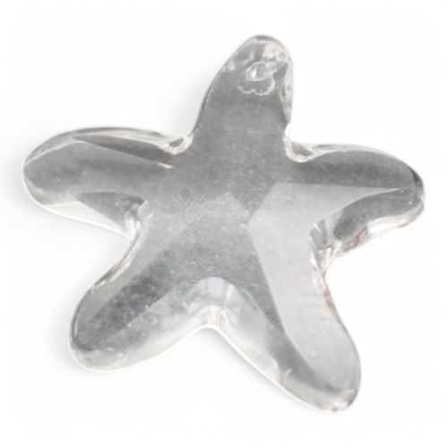 Crystal Pendant Starfish 20mm Clear for jewellery making
