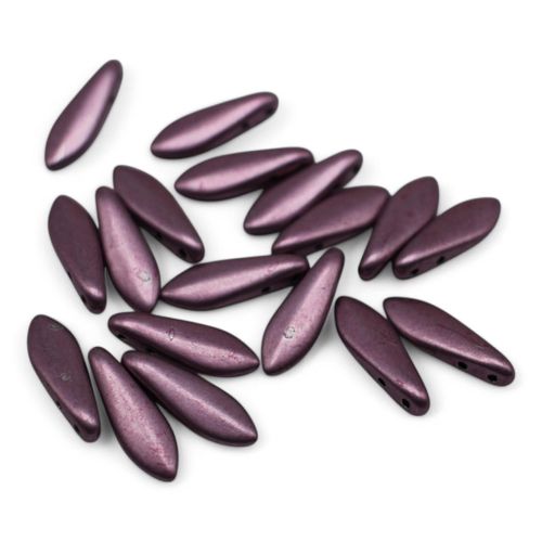 5x16mm Czech glass glass beads suede gold orchid — high-quality two-hole beads ideal for jewelry making, bead weaving, and crafts