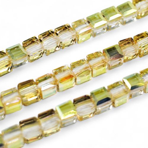 6mm crystal beads golden yellow 16" string — faceted for jewelry making and beadwork