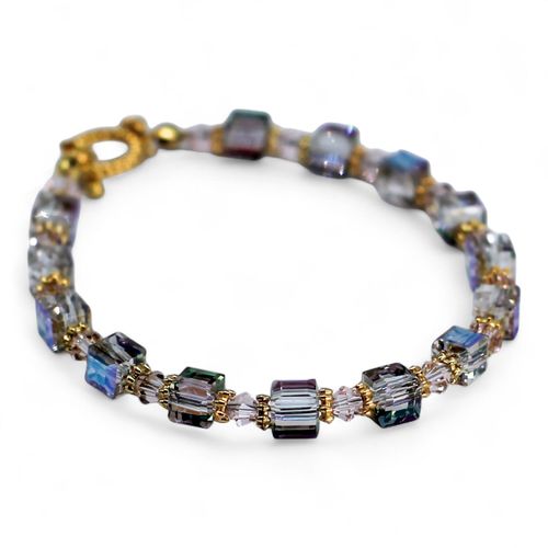 Alice Crystal Bracelet Makes 5 mystic & gold bracelet making kit — DIY set with beads and instructions for creating handmade jewelry
