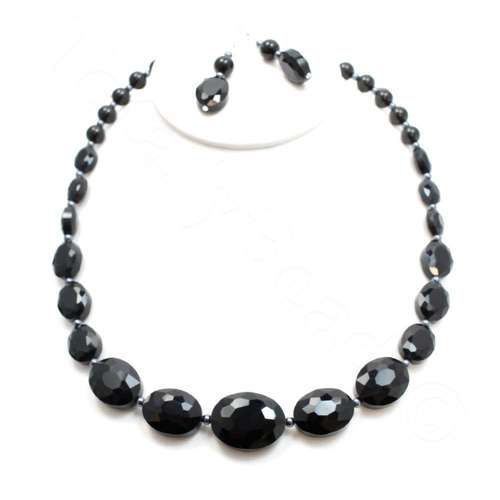 crystal beads jet black — faceted for jewelry making and beadwork
