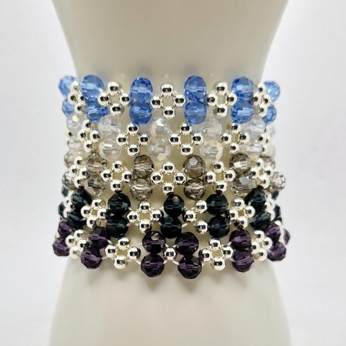 Maria Elastic Bracelet Makes 15 bundle silver bracelet making kit — DIY set with beads and instructions for creating handmade jewelry