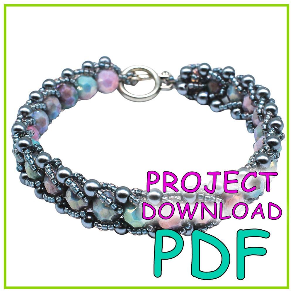 Crystal Marble Flat Spiral Bracelet PDF Download for jewellery making