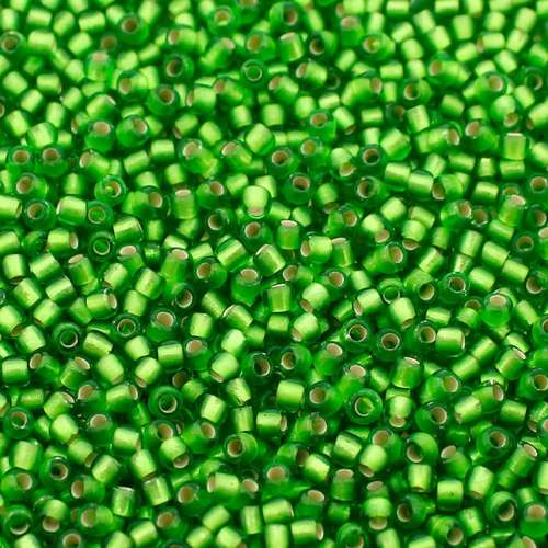 Toho Size 11 Seed Beads 10g - Silver Frost Peridot